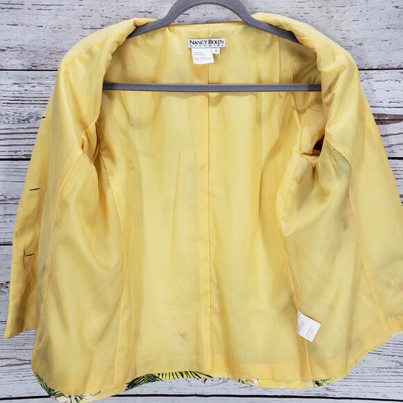 Nancy Bolen City Girl Women's Silk Birds of Paradise Blazer Jacket Size Small - Picture 4 of 16